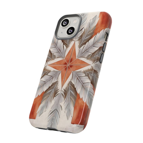 Silver Feather Compass - Impact Resistant Phone Case